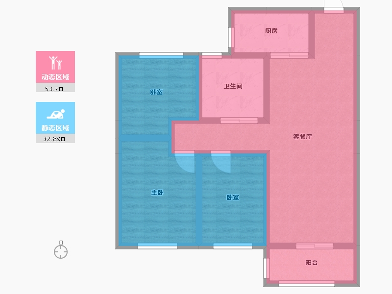 山西省-晋城市-金塘中心城-86.90-户型库-动静分区