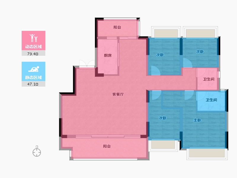 重庆-重庆市-中建御湖壹号-114.18-户型库-动静分区