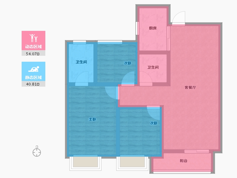 陕西省-西安市-盛唐融城-84.01-户型库-动静分区