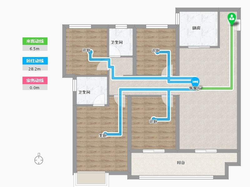 陕西省-咸阳市-金科集美嘉悦-104.00-户型库-动静线