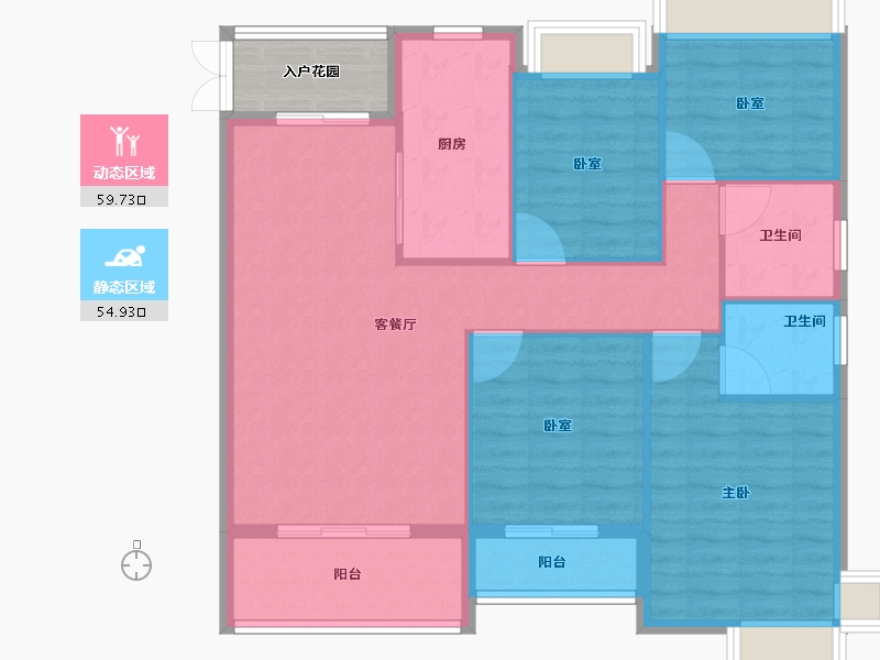 河南省-信阳市-高盛星河湾-108.80-户型库-动静分区