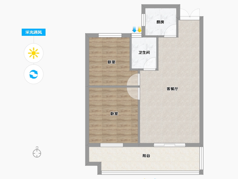 河南省-信阳市-高盛星河湾-67.99-户型库-采光通风