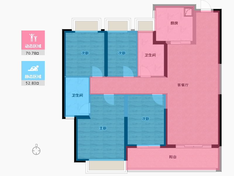 湖北省-武汉市-招商江山和樾-110.68-户型库-动静分区