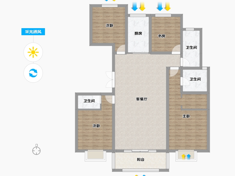 陕西省-咸阳市-城投时代-126.16-户型库-采光通风