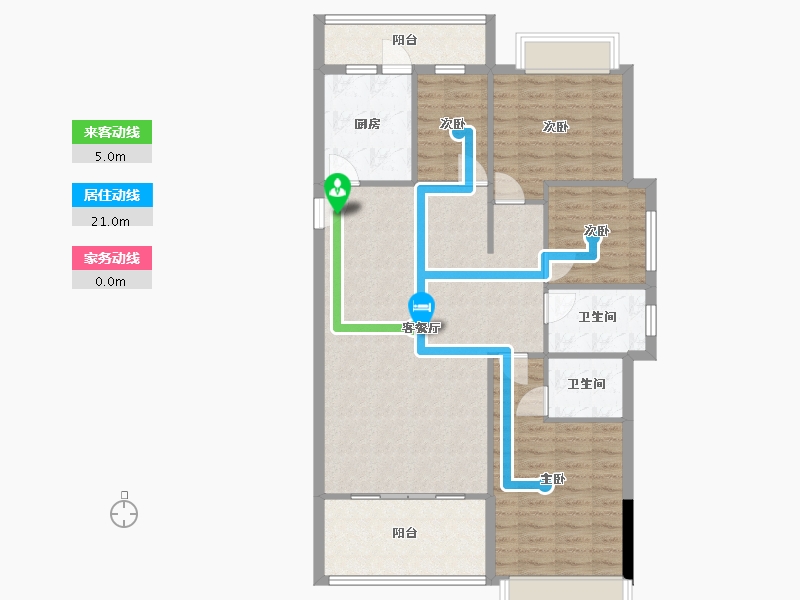 湖北省-宜昌市-清江领秀-125.00-户型库-动静线