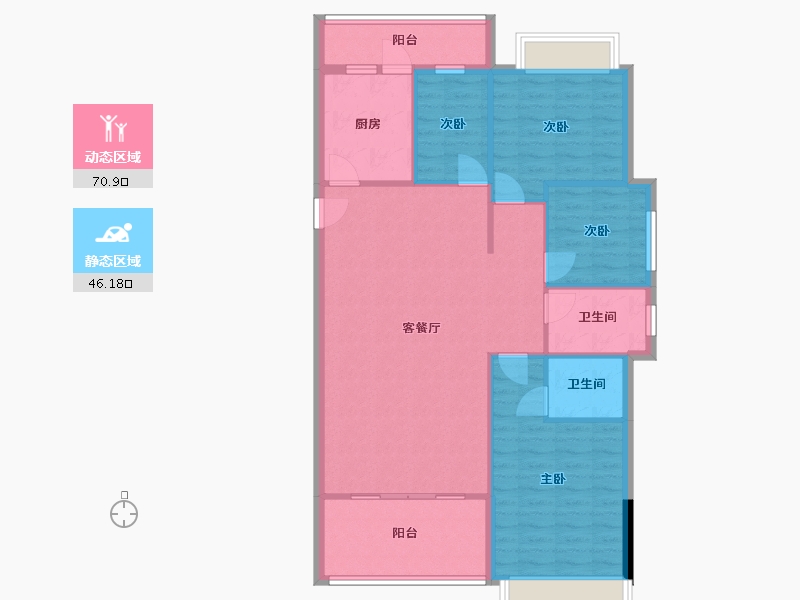 湖北省-宜昌市-清江领秀-125.00-户型库-动静分区