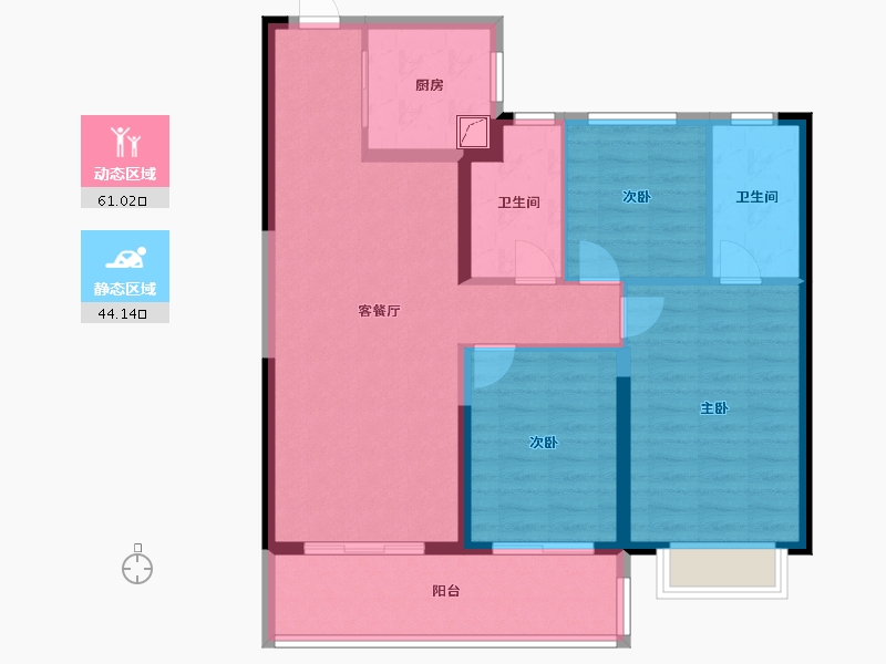 湖北省-武汉市-招商江山和樾-94.41-户型库-动静分区