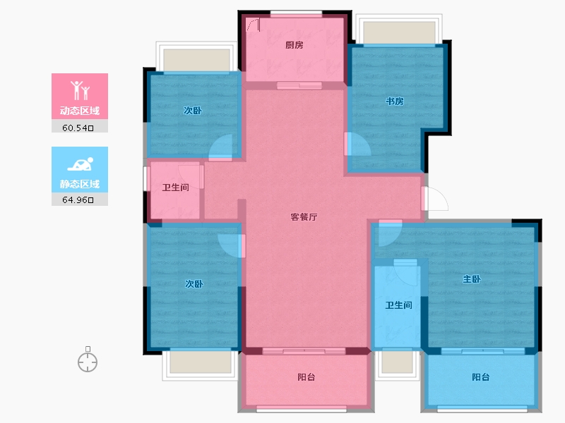 河南省-周口市-方远·中原首府-111.39-户型库-动静分区