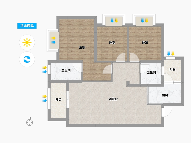 四川省-成都市-梵锦-84.00-户型库-采光通风