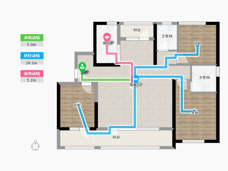 山东省-青岛市-绿城·锦上月鸣-101.02-户型库-动静线