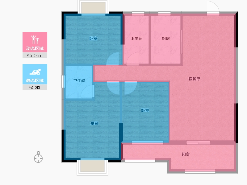 广西壮族自治区-玉林市-天润盛府-92.44-户型库-动静分区