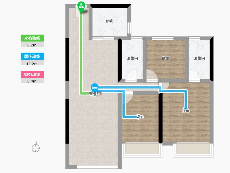 陕西省-西安市-碧桂园云府-75.94-户型库-动静线