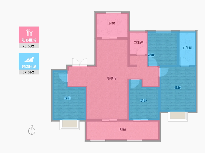 河南省-信阳市-正弘新城-115.36-户型库-动静分区