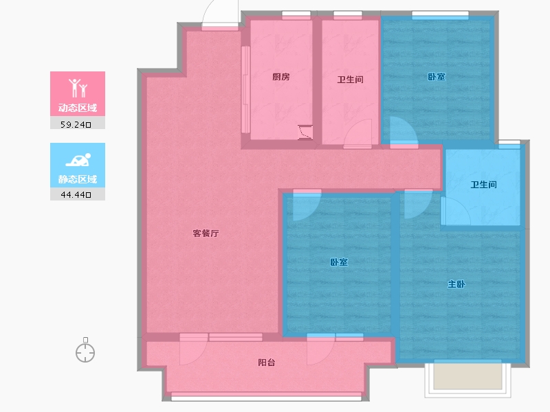 山东省-潍坊市-桃源金茂悦-92.00-户型库-动静分区