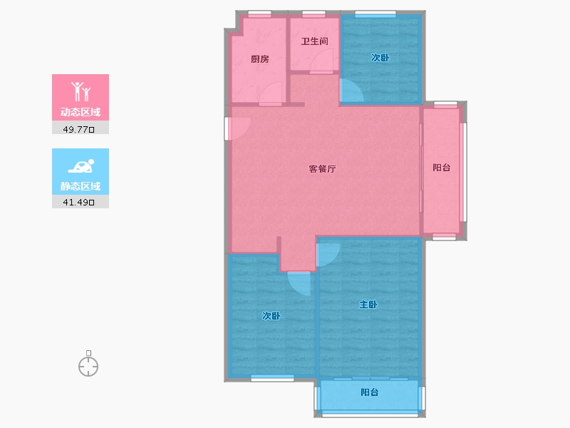 江苏省-苏州市-常发豪郡-南区-76.70-户型库-动静分区