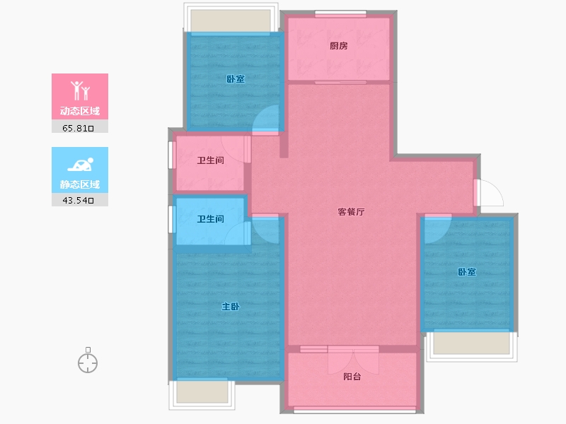 河南省-信阳市-湾湖春天-97.61-户型库-动静分区