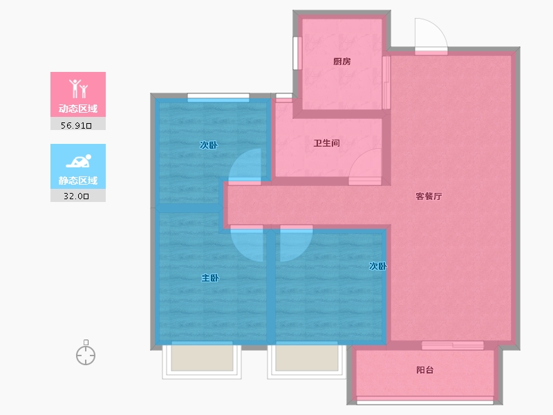 陕西省-西安市-盛唐融城-78.41-户型库-动静分区