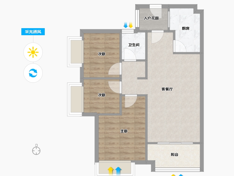 广东省-广州市-广州时代云图-东区-81.94-户型库-采光通风