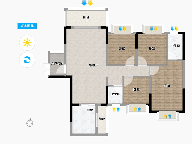 广西壮族自治区-来宾市-金色时代-112.01-户型库-采光通风