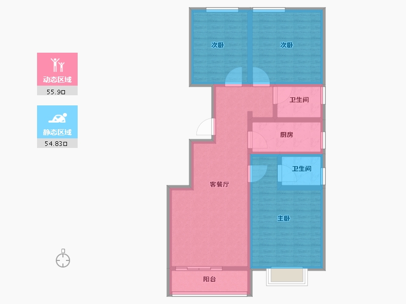 陕西省-西安市-隆基泰和铂悦山-98.41-户型库-动静分区