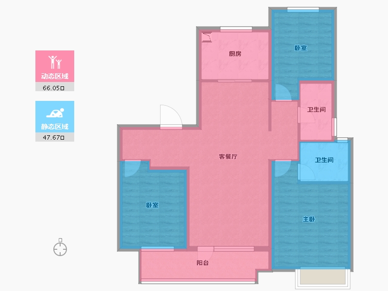 山东省-潍坊市-桃源金茂悦-101.60-户型库-动静分区