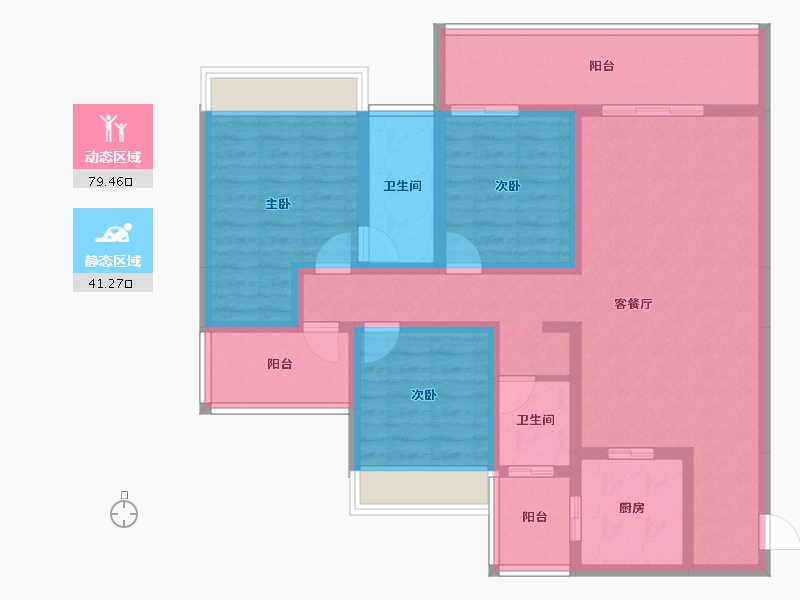 云南省-昭通市-镇雄晟锦鄉悦南湾-106.23-户型库-动静分区