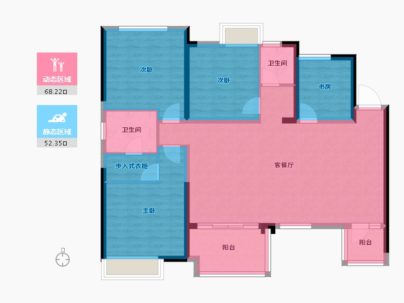 重庆-重庆市-中建御湖壹号-108.57-户型库-动静分区