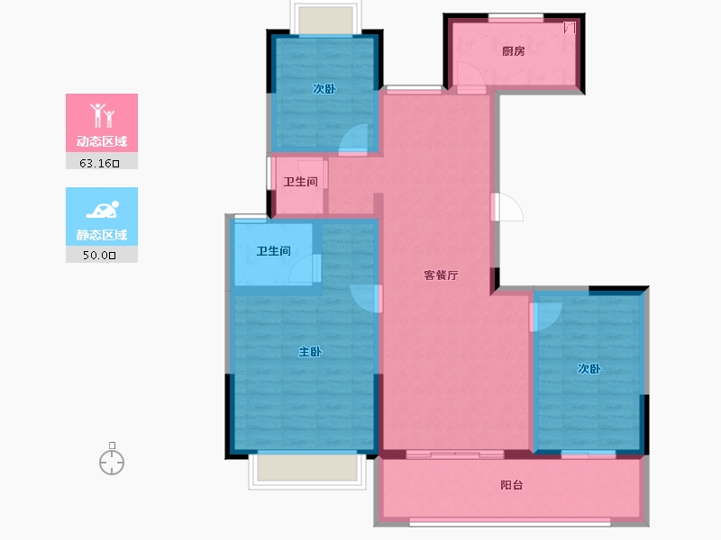 河南省-周口市-方远·中原首府-100.79-户型库-动静分区