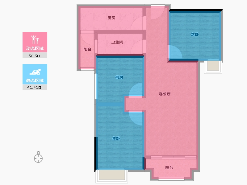 陕西省-西安市-中金金骊福郡.-90.40-户型库-动静分区