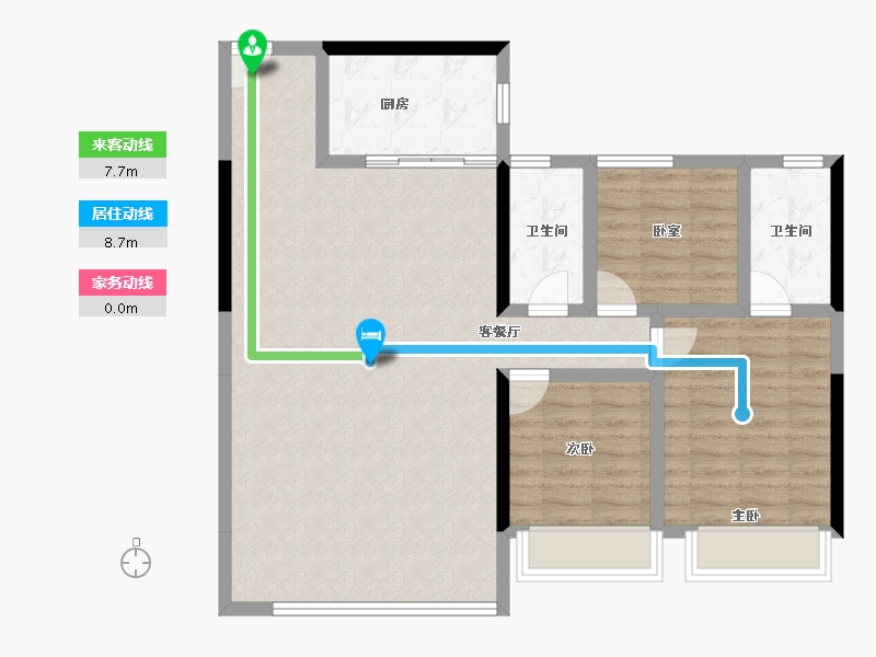 陕西省-西安市-碧桂园云府-94.85-户型库-动静线