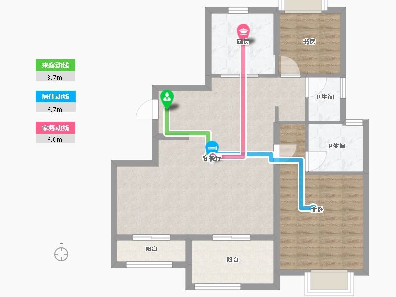 上海-上海市-招商虹玺-85.00-户型库-动静线