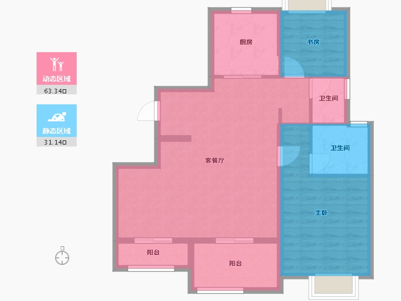 上海-上海市-招商虹玺-85.00-户型库-动静分区