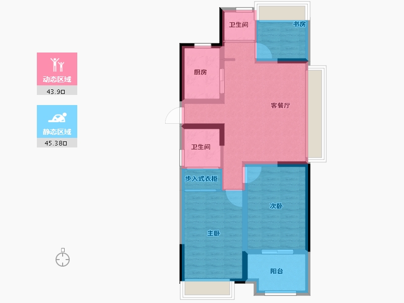 浙江省-嘉兴市-金城.祥新云境府-79.38-户型库-动静分区