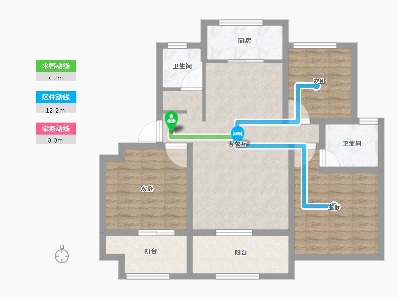 河南省-信阳市-金牛国际社区-84.37-户型库-动静线