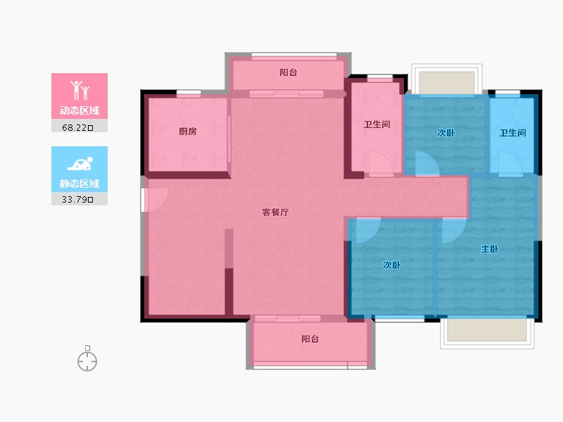 广东省-韶关市-碧桂园太阳城-91.50-户型库-动静分区