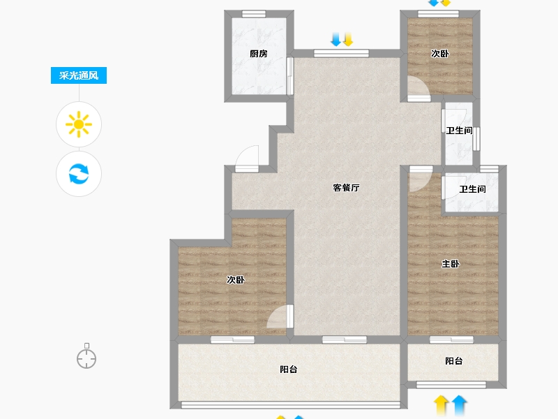 河南省-周口市-淮阳正商珑湖宽境-101.52-户型库-采光通风