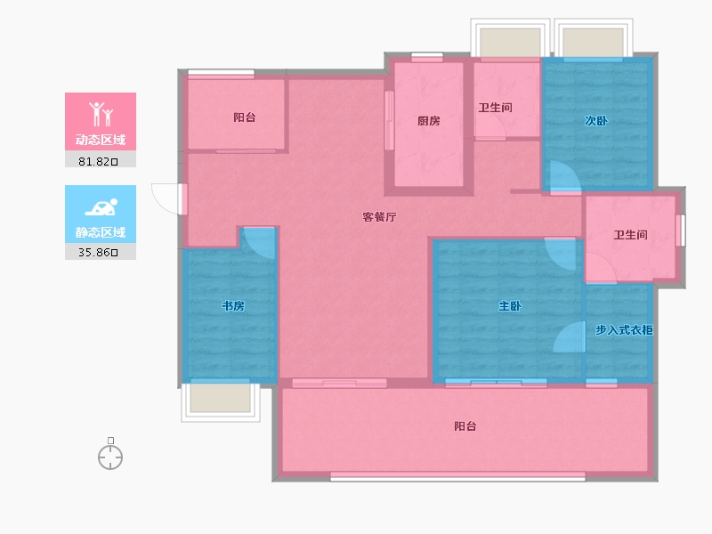 海南省-三亚市-保利崖州湾-106.48-户型库-动静分区