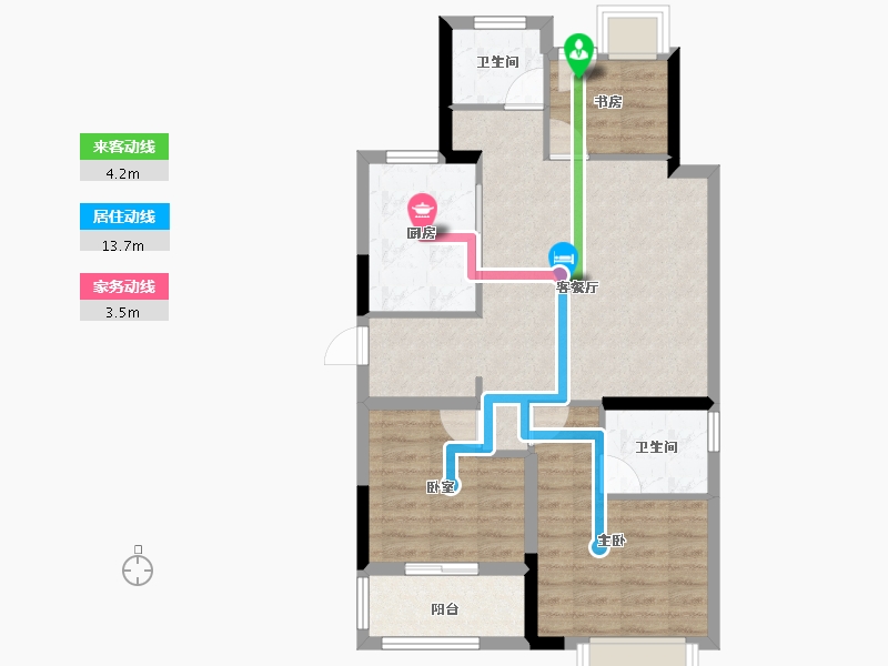 浙江省-杭州市-华发荟天府-71.20-户型库-动静线