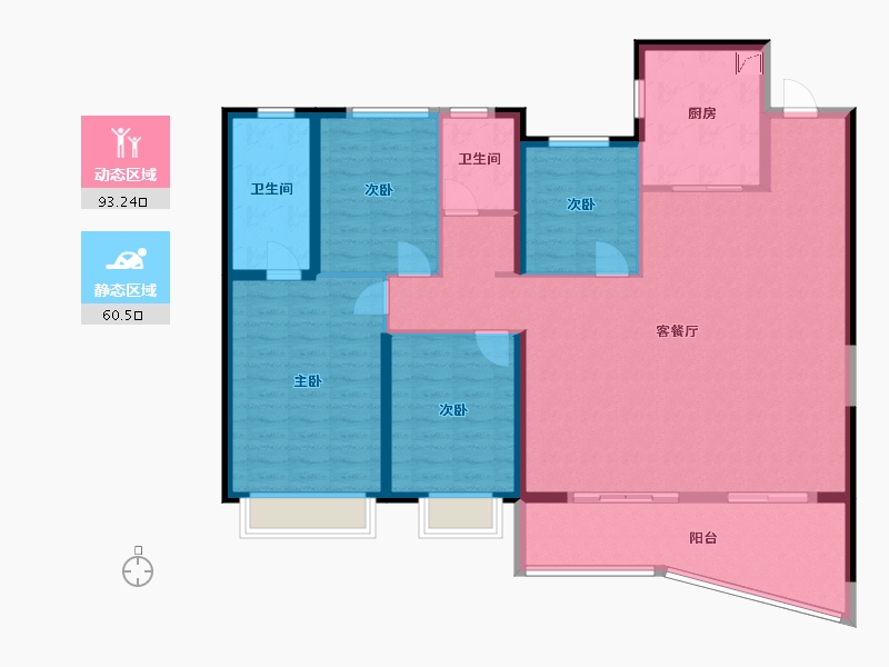 湖北省-武汉市-招商江山和樾-140.00-户型库-动静分区