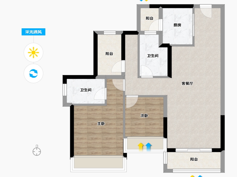 广东省-河源市-龙光城-77.95-户型库-采光通风