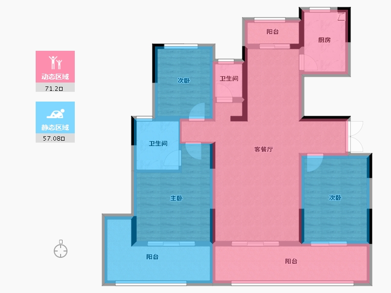 河南省-周口市-郸城建业云境-113.61-户型库-动静分区