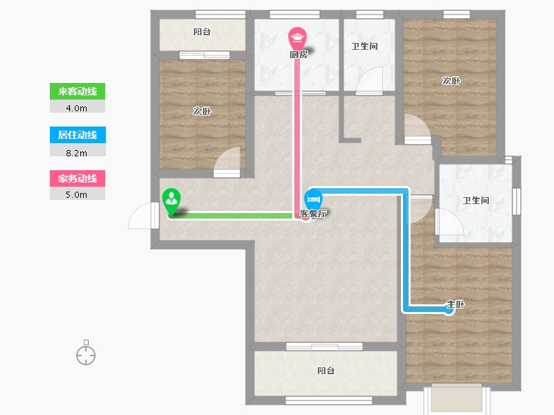 陕西省-咸阳市-沣馨苑-94.02-户型库-动静线