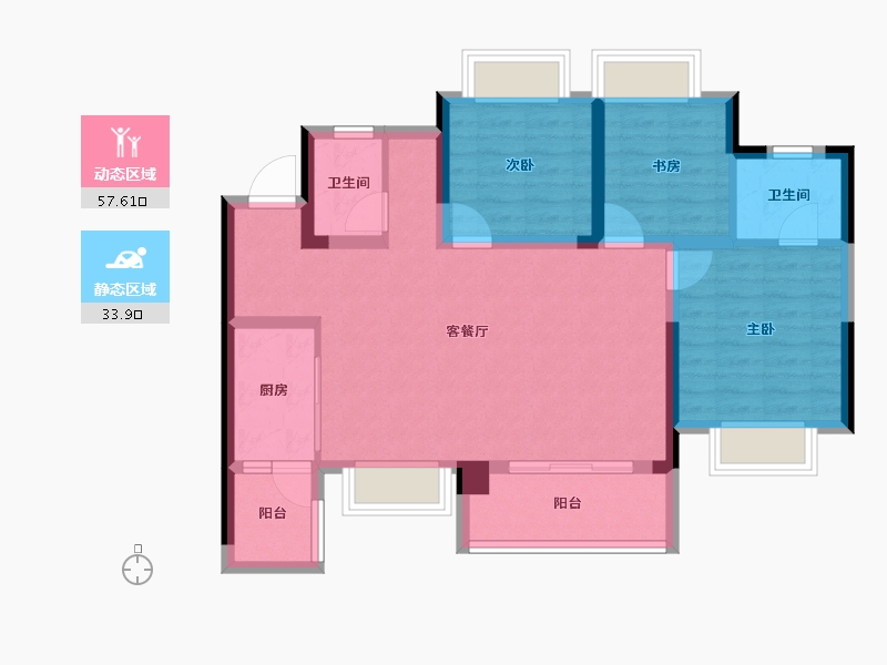 重庆-重庆市-中建御湖壹号-81.17-户型库-动静分区