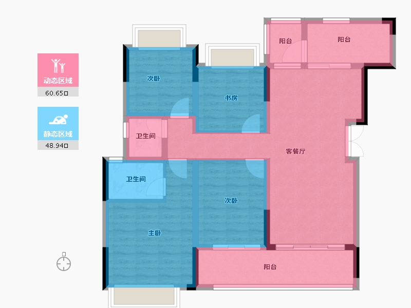 重庆-重庆市-中建御湖壹号-97.57-户型库-动静分区