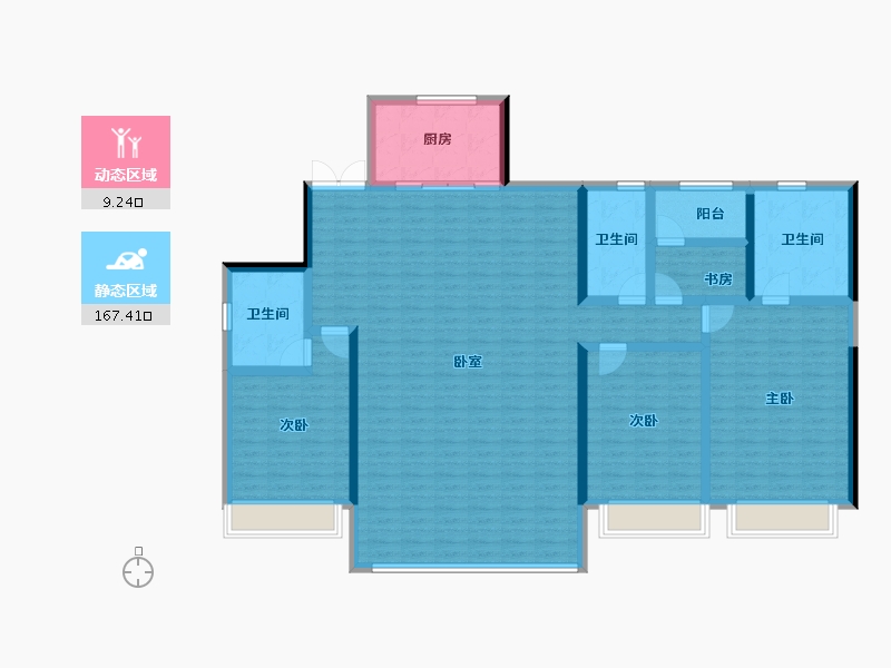 陕西省-西安市-碧桂园云府-160.54-户型库-动静分区