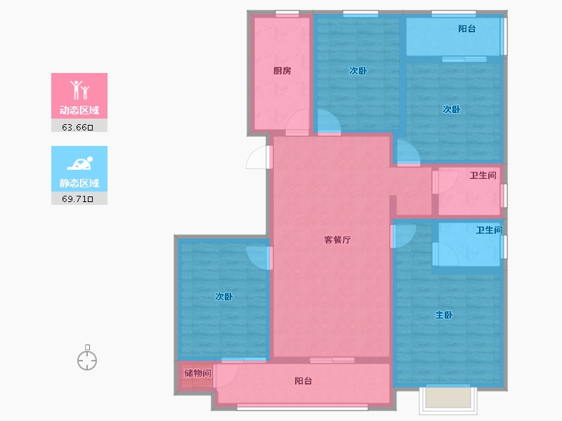 陕西省-咸阳市-沣馨苑-118.40-户型库-动静分区