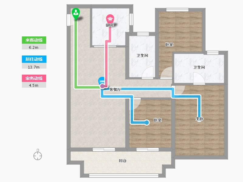 陕西省-咸阳市-金科集美嘉悦-94.27-户型库-动静线