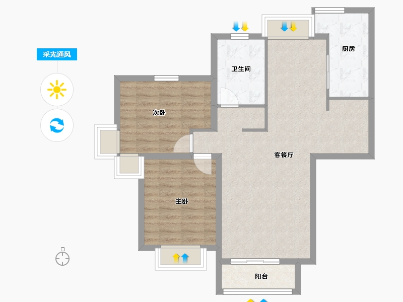 上海-上海市-和欣国际花园-78.57-户型库-采光通风