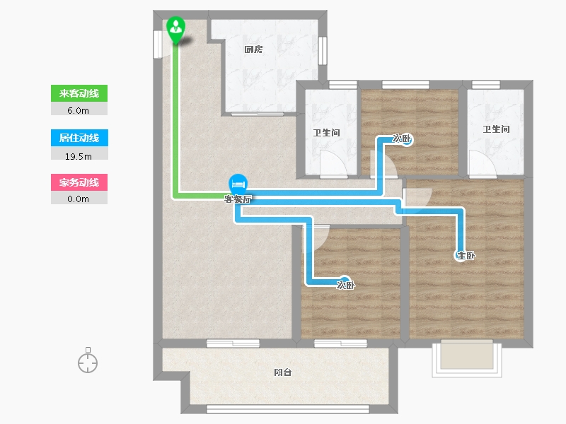 陕西省-咸阳市-金科集美嘉悦-86.41-户型库-动静线