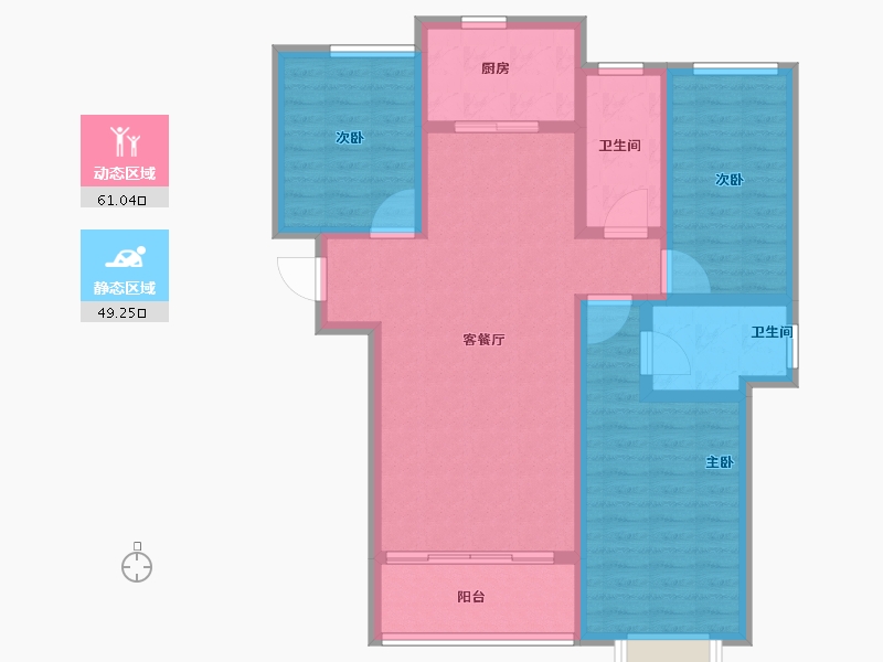 陕西省-西安市-盛唐融城-98.41-户型库-动静分区